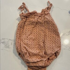 Rylee + Cru Rust Eyelet Bubble One-Piece